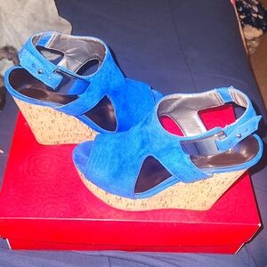 Carlos Santana blue wedges sz 6.5